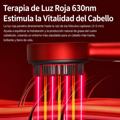 Cepillo Masajeador Capilar con Luz Roja y Microcorriente